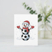 Snowman Soccer Weihnachten Weihnachtsmann Baseball Einladungspostkarte (Stehend Vorderseite)
