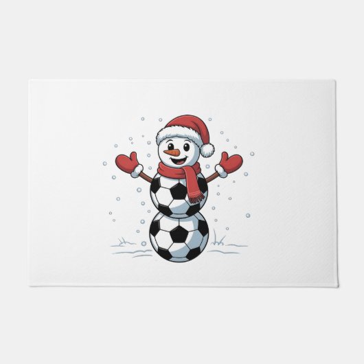 Snowman Soccer Weihnachten Weihnachtsmann Baseball Fußmatte (Vorderseite)