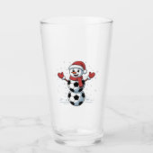 Snowman Soccer Weihnachten Weihnachtsmann Baseball Glas (Vorderseite)