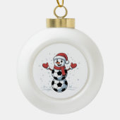 Snowman Soccer Weihnachten Weihnachtsmann Baseball Keramik Kugel-Ornament (Vorderseite)