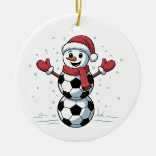 Snowman Soccer Weihnachten Weihnachtsmann Baseball Keramik Ornament
