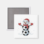 Snowman Soccer Weihnachten Weihnachtsmann Baseball Magnet (Vorderseite/Rückseite)