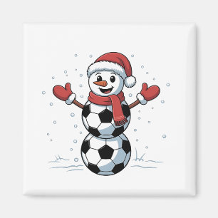 Snowman Soccer Weihnachten Weihnachtsmann Baseball Magnet