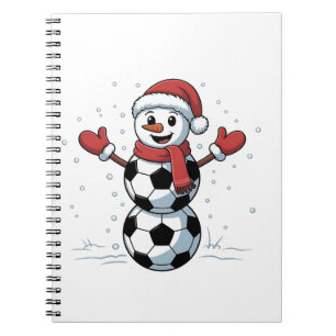 Snowman Soccer Weihnachten Weihnachtsmann Baseball Notizblock