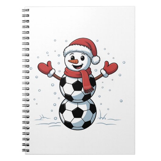Snowman Soccer Weihnachten Weihnachtsmann Baseball Notizblock (Vorderseite)
