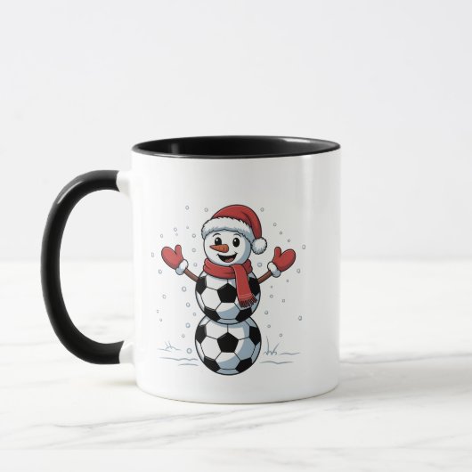 Snowman Soccer Weihnachten Weihnachtsmann Baseball Tasse (Links)