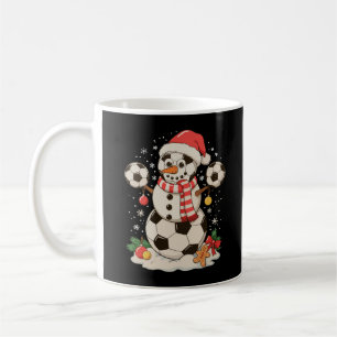 Snowman Soccer Weihnachtsfeiertag Winter Xmas Spor Kaffeetasse