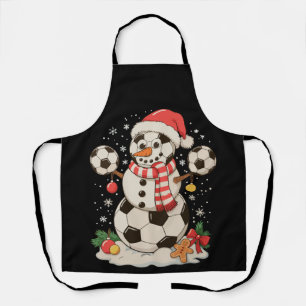 Snowman Soccer Weihnachtsfeiertag Winter Xmas Spor Schürze