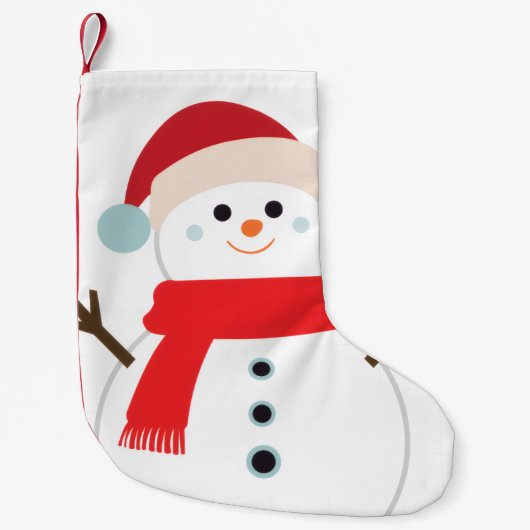 SNOWMAN sock for warm decor Christmas Kleiner Weihnachtsstrumpf (Vorderseite)