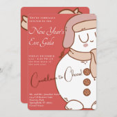 Snowman Soiree" Einladungen zu Silvestergala (Vorne/Hinten)