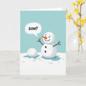 Snowman Son Melting Funny Christmas Card Karte (Gelbe Blume)