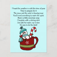 Snowman Soup Coffee Cup Tasse Candy Cane and Heart