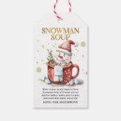 Snowman Soup Heiße Cocoa Urlaub Geschenkanhänger (Rückseite)