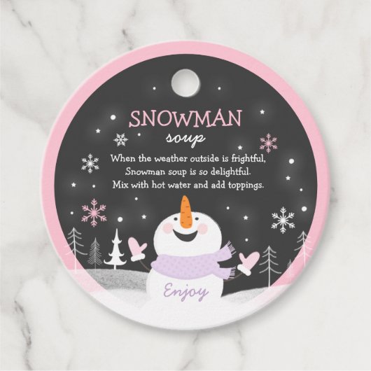 Snowman Soup Heiße Schokolade Geschenk Geschenkanhänger (Vorderseite)