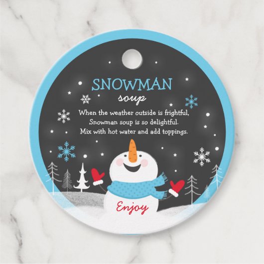 Snowman Soup Heiße Schokolade Geschenk Geschenkanhänger (Vorderseite)