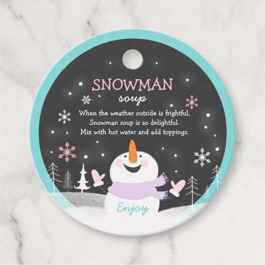 Snowman Soup Heiße Schokolade Geschenk Geschenkanhänger (Vorderseite)