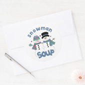 Snowman Soup Label Runder Aufkleber (Umschlag)