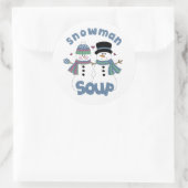 Snowman Soup Label Runder Aufkleber (Tasche)