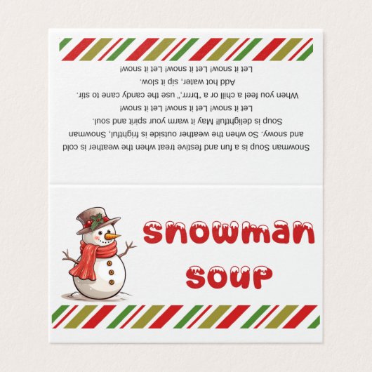 Snowman Soup Leckerei Beutel Topper (Außenseite Aufgefaltet)