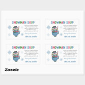 Snowman Soup Rezept Snowman Soup Label Rechteckiger Aufkleber (Blatt)