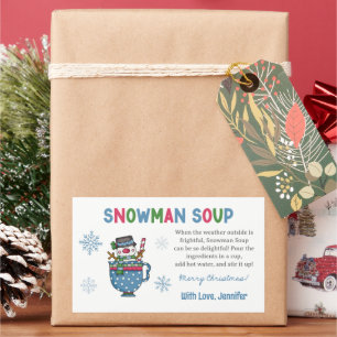 Snowman Soup Rezept Snowman Soup Label Rechteckiger Aufkleber