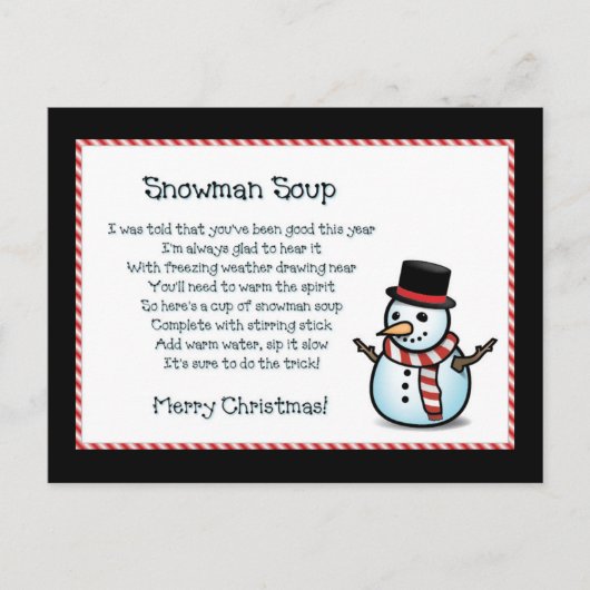 Snowman Soup Zitat Postkarte (Vorderseite)