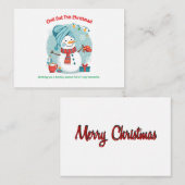 Snowman Spa Day – Funny Christmas Greeting Card Mitteilungskarte (Vorne/Hinten)