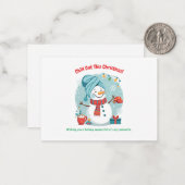 Snowman Spa Day – Funny Christmas Greeting Card Mitteilungskarte (Vorderseite/Rückseite Beispiel)