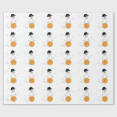Snowman spielt Basketball Geschenkpapier (Flach)