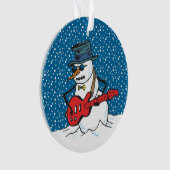 Snowman spielt eine elektrische Gitarre Ornament (Vorderseite)