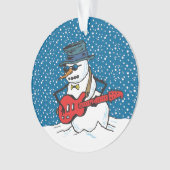 Snowman spielt eine elektrische Gitarre Ornament (Vorderseite)