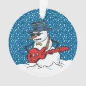 Snowman spielt eine elektrische Gitarre Ornament (Vorderseite)