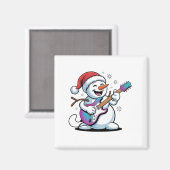 Snowman spielt Gitarre Electric Rock Weihnachten Magnet (Vorderseite/Rückseite)
