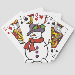 Snowman spielt Karten Spielkarten