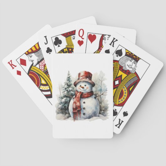 Snowman spielt Karten Spielkarten (Rückseite)