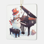 Snowman spielt Klavier Keramikornament (Links)