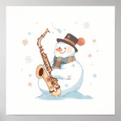 Snowman spielt Saxophon Poster (Vorne)