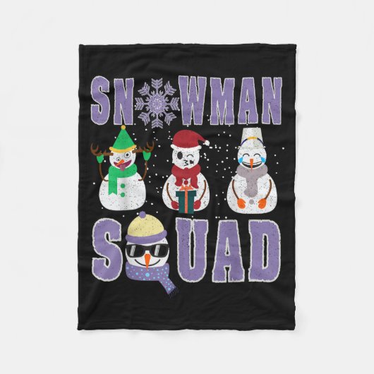 Snowman Squad Funny Family Matching, Teacher And S Fleecedecke (Vorderseite)