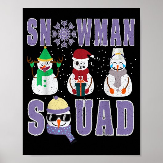 Snowman Squad Funny Family Matching, Teacher And S Poster (Vorne)