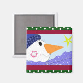 Snowman Star Gazing Magnet (Vorderseite/Rückseite)