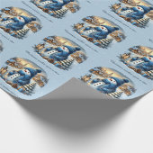 Snowman Starry Night Christmas wünscht sich nach e Geschenkpapier (Ecke)