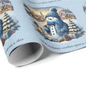 Snowman Starry Night Christmas wünscht sich nach e Geschenkpapier (Rolleneckpunkt)