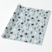 Snowman Stars und Candy Cane Geschenkpapier (Ungerollt)