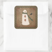 Snowman-Sticker Quadratischer Aufkleber (Tasche)