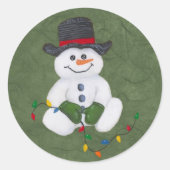Snowman-Sticker setzen Runder Aufkleber (Vorderseite)