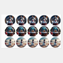 Snowman Stickers Etiketten