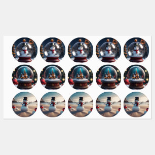 Snowman Stickers Etiketten