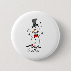 Snowman-Strichmännchen-Knopf Button