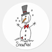Snowman Strichmännchen Sticker (Vorderseite)