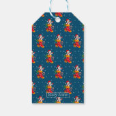 Snowman Strumpf Candy Cane Snowflakes Pattern Geschenkanhänger (Rückseite)